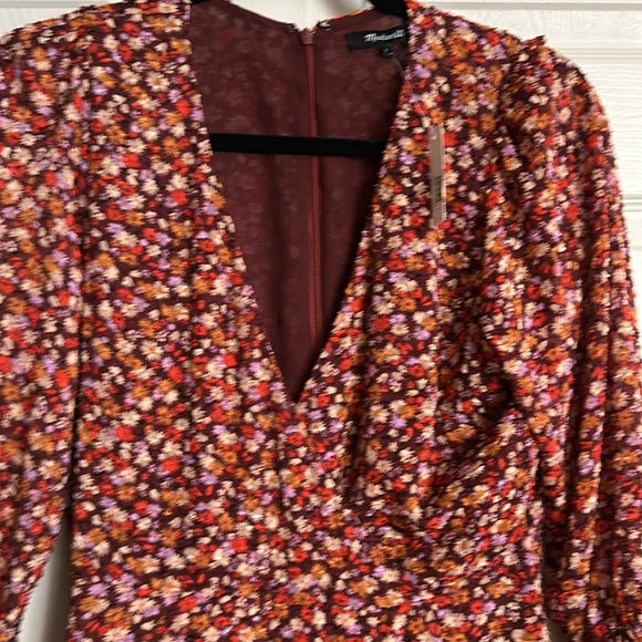 Madewell Long-Sleeve Crossover Midi Dress in Clipdot Spring Prairie - Picture 6 of 6